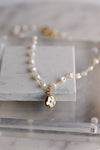 .Designer Pearl Chain W/ MOP Round Logo Charm