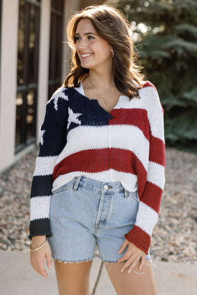 All American Chunky Henley Sweater