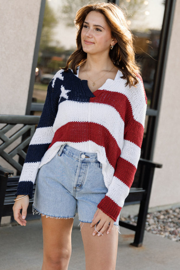 All American Chunky Henley Sweater