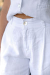 Bella Dahl Pleated Wide Leg Ankle Pant, White