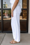 Bella Dahl Pleated Wide Leg Ankle Pant, White