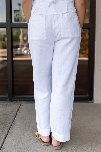 Bella Dahl Pleated Wide Leg Ankle Pant, White