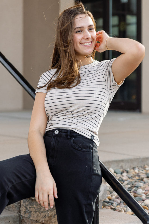 Rag & Bone Luca Stripe Rib Baby T-Shirt