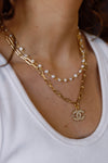 Designer Paperclip & Pearl Chain W/ Charm