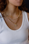 .Designer Paperclip & Pearl Chain W/ Charm