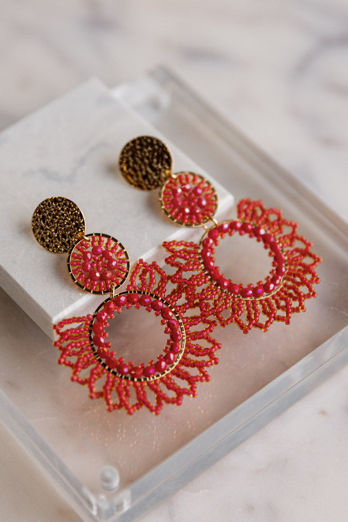 .Samba Chandelier Earrings, Rose