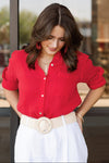 Rails Ellis Gauze Top, Cherry