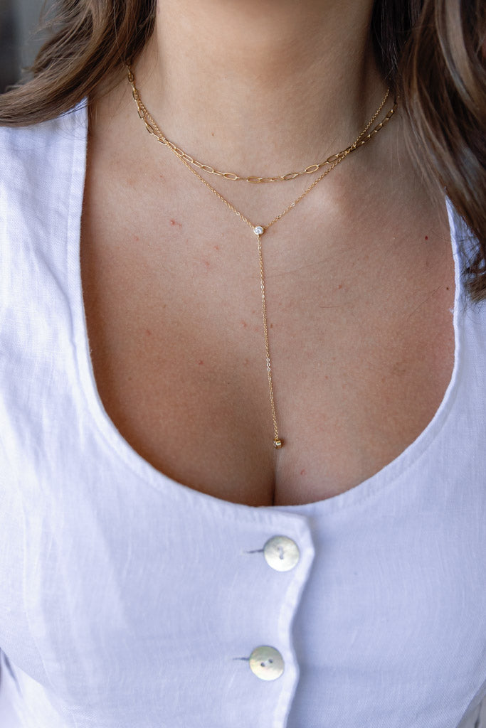 Solitaire Duet Necklace