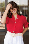 Rails Ellis Gauze Top, Cherry