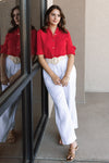 Rails Ellis Gauze Top, Cherry