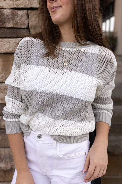 Alexa Crochet Crew Neck