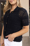 Hope Crochet Cardigan, Black