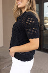 Hope Crochet Cardigan, Black