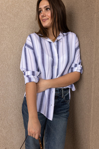 Bella Dahl Coastal Stripe Button Down