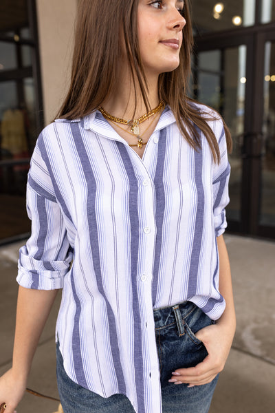 Bella Dahl Coastal Stripe Button Down