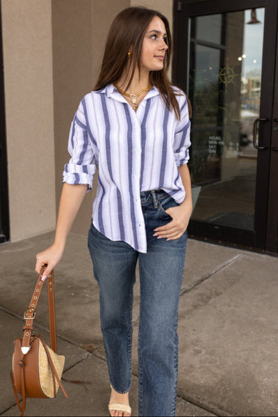 Bella Dahl Coastal Stripe Button Down