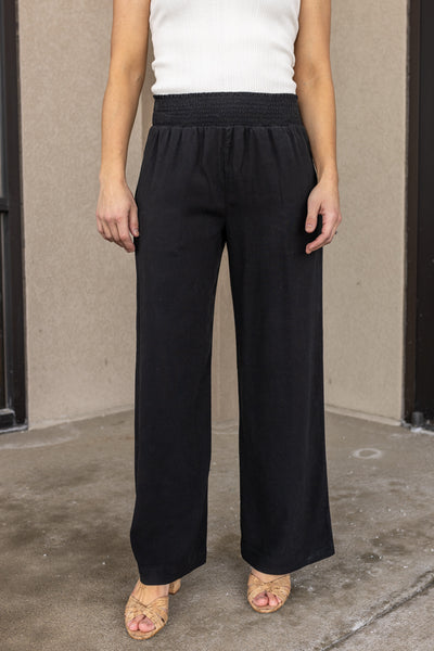 Bella Dahl Smocked Waist Pant, Vintage Black