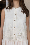 Lala Eyelet Top, Cream