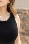 Dolly Ribbed Tank, Black