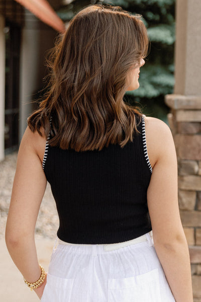 Dolly Ribbed Tank, Black