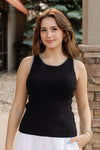 Dolly Ribbed Tank, Black