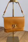 .Liv Pebbled Leather Handbag, Camel