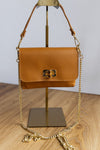 .Liv Pebbled Leather Handbag, Camel