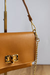 .Liv Pebbled Leather Handbag, Camel