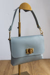 Liv Pebbled Leather Handbag, Powder