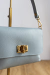 Liv Pebbled Leather Handbag, Powder