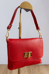 Liv Pebbled Leather Handbag, Red