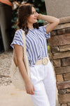 Addison Striped Button Down
