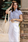 Addison Striped Button Down
