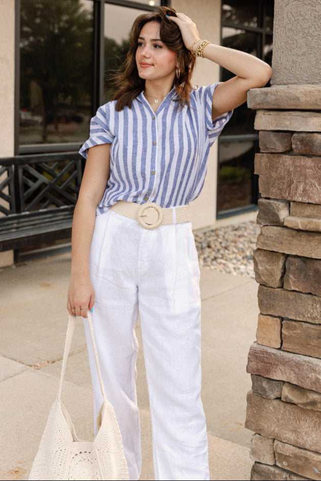 Addison Striped Button Down