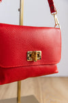 Liv Pebbled Leather Handbag, Red