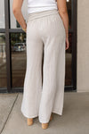 Capri Fold-Over Waist Linen Palazzo Pants