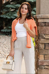 Capri Fold-Over Waist Linen Palazzo Pants