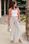 Capri Fold-Over Waist Linen Palazzo Pants