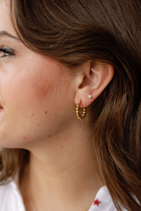 Annie Gold Bubble Huggie Hoops