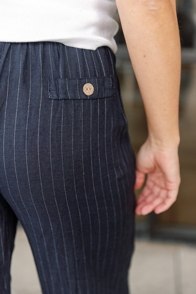 Morgan Linen Pinstripe Trouser