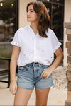 Star Spangled Cotton Gauze Button Down