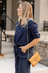 .Liv Pebbled Leather Handbag, Camel