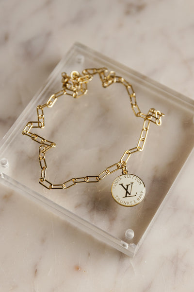 Designer Medallion on Paperclip Chain