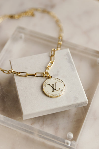 Designer Medallion on Paperclip Chain
