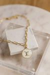 Designer Medallion on Paperclip Chain