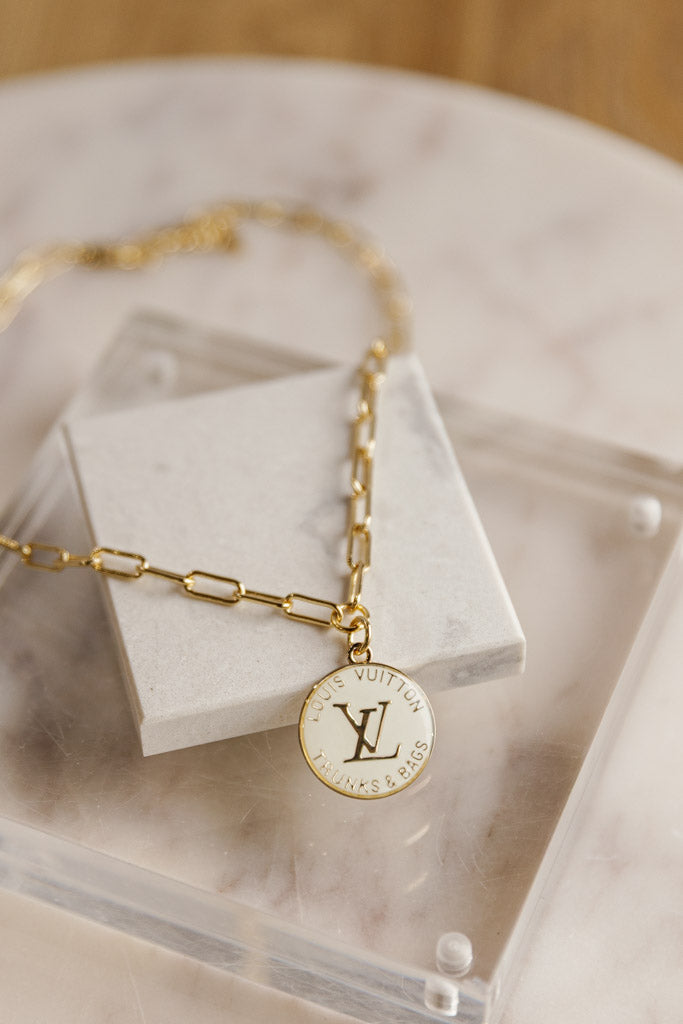 Designer Medallion on Paperclip Chain