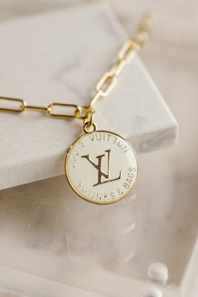 Designer Medallion on Paperclip Chain