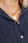Designer Medallion on Paperclip Chain