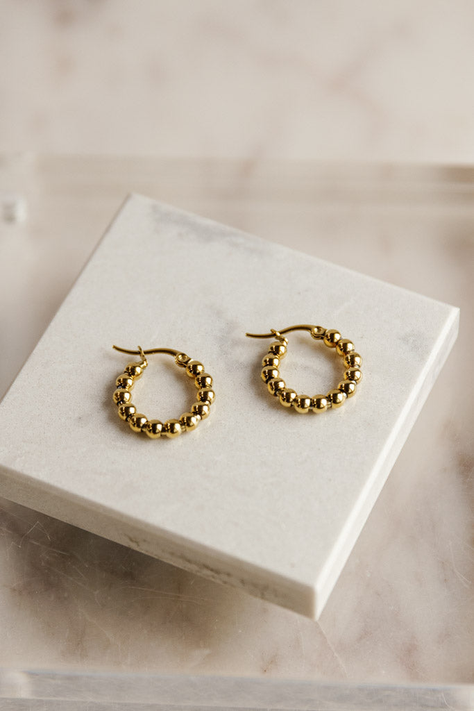 Annie Gold Bubble Huggie Hoops