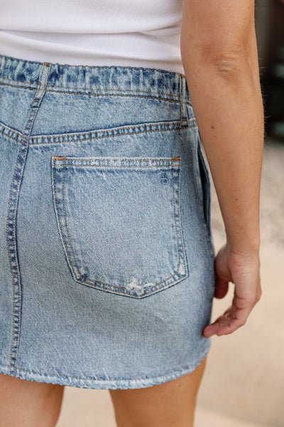 Rag & Bone Miramar Denim-Print Terry Skirt